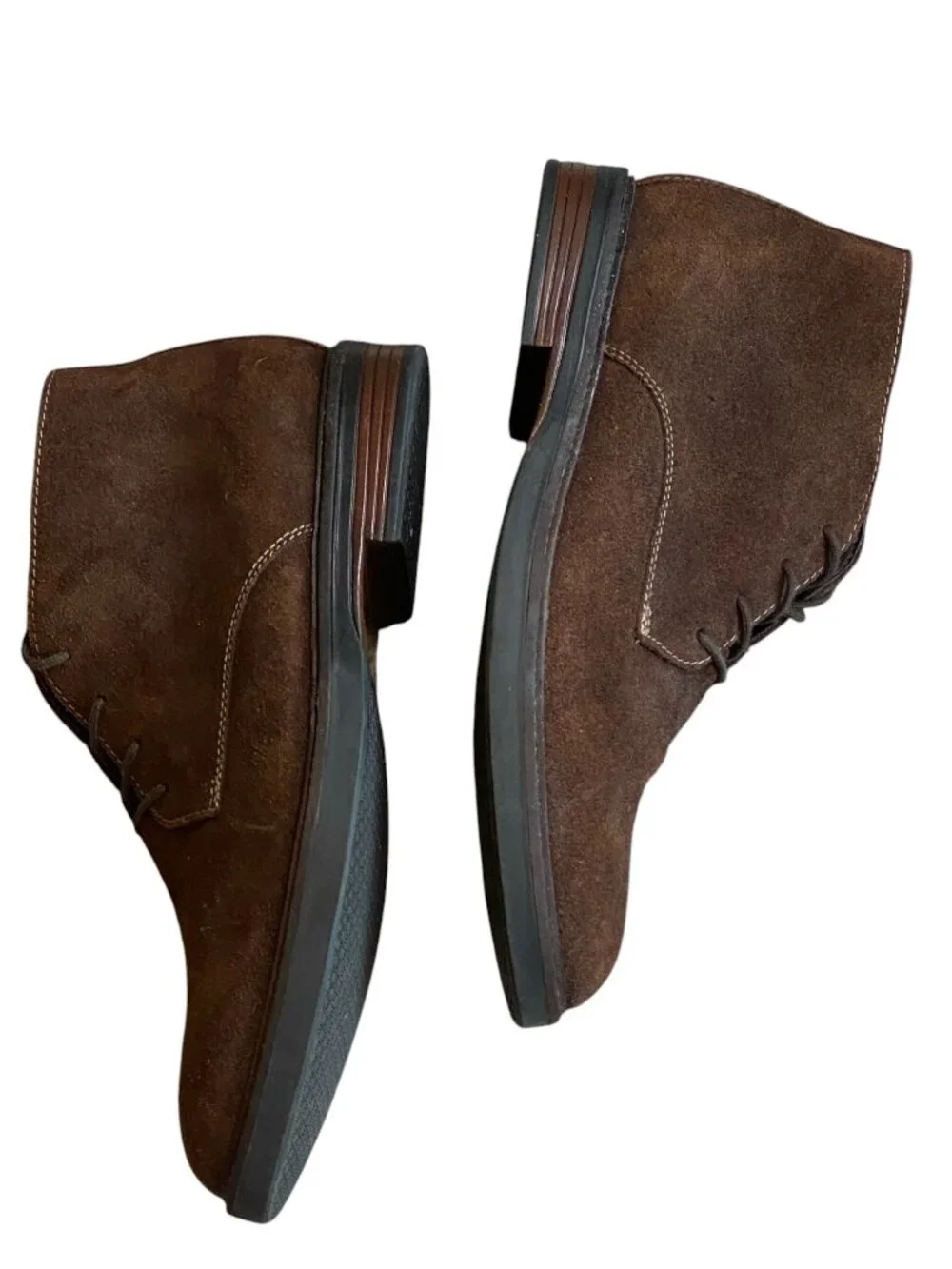 CLARKS COLLECTION Mens Brown Round Toe Lace-Up Leather Chukka Boots 11-1/2 #80Q